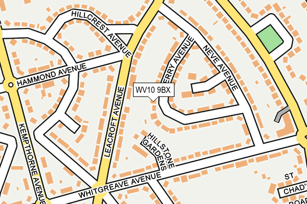 WV10 9BX map - OS OpenMap – Local (Ordnance Survey)