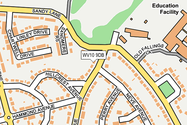 WV10 9DB map - OS OpenMap – Local (Ordnance Survey)
