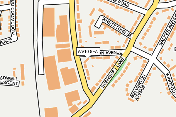 WV10 9EA map - OS OpenMap – Local (Ordnance Survey)