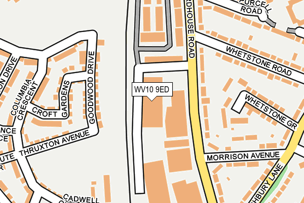 WV10 9ED map - OS OpenMap – Local (Ordnance Survey)