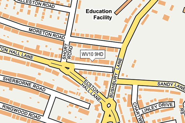 WV10 9HD map - OS OpenMap – Local (Ordnance Survey)