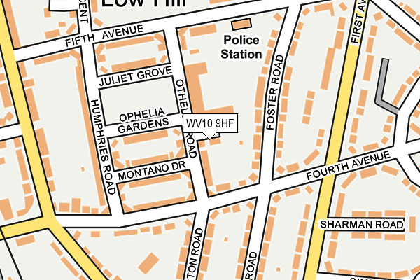 WV10 9HF map - OS OpenMap – Local (Ordnance Survey)