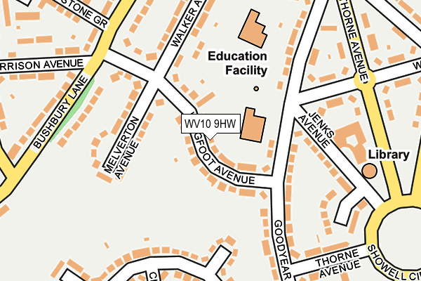 WV10 9HW map - OS OpenMap – Local (Ordnance Survey)