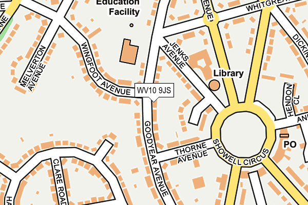 WV10 9JS map - OS OpenMap – Local (Ordnance Survey)