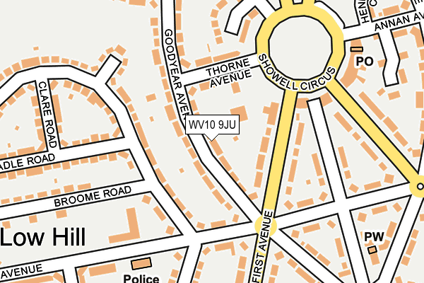 WV10 9JU map - OS OpenMap – Local (Ordnance Survey)