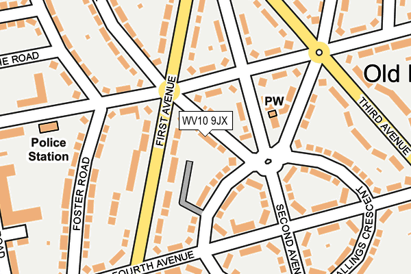 WV10 9JX map - OS OpenMap – Local (Ordnance Survey)