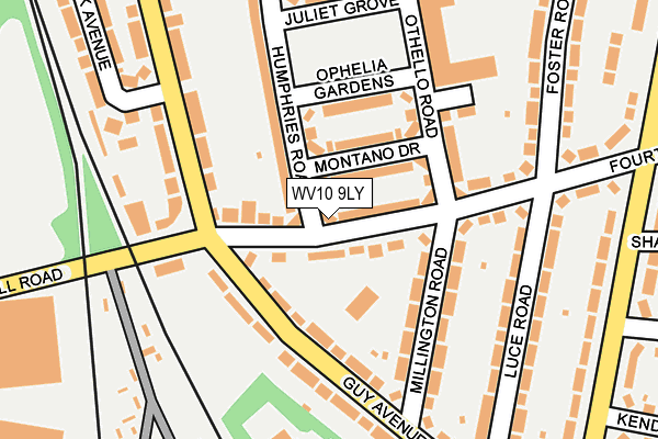 WV10 9LY map - OS OpenMap – Local (Ordnance Survey)