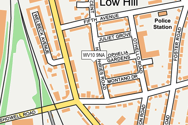 WV10 9NA map - OS OpenMap – Local (Ordnance Survey)