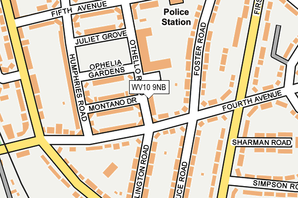 WV10 9NB map - OS OpenMap – Local (Ordnance Survey)