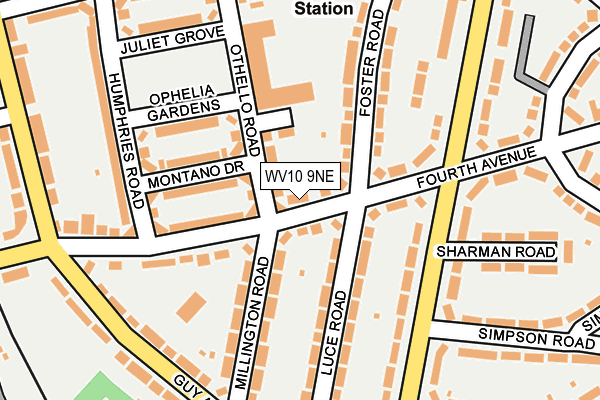 WV10 9NE map - OS OpenMap – Local (Ordnance Survey)