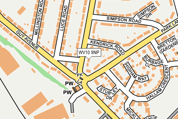 WV10 9NP map - OS OpenMap – Local (Ordnance Survey)