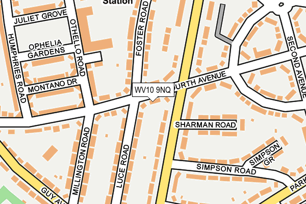 WV10 9NQ map - OS OpenMap – Local (Ordnance Survey)