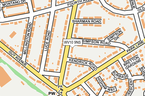 WV10 9NS map - OS OpenMap – Local (Ordnance Survey)