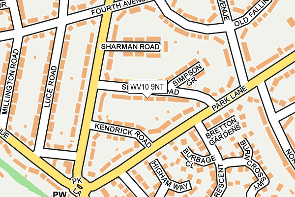 WV10 9NT map - OS OpenMap – Local (Ordnance Survey)