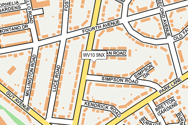 WV10 9NX map - OS OpenMap – Local (Ordnance Survey)