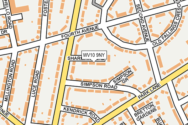 WV10 9NY map - OS OpenMap – Local (Ordnance Survey)