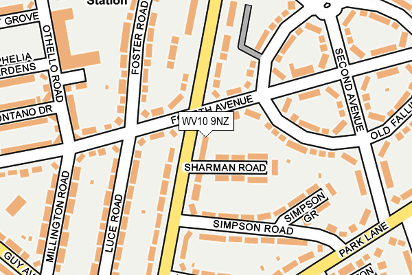 WV10 9NZ map - OS OpenMap – Local (Ordnance Survey)