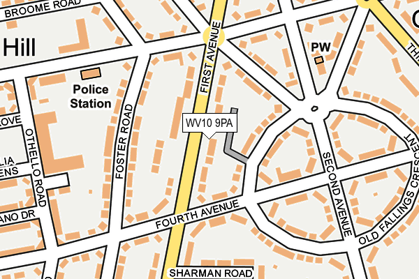 WV10 9PA map - OS OpenMap – Local (Ordnance Survey)