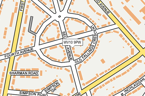 WV10 9PW map - OS OpenMap – Local (Ordnance Survey)