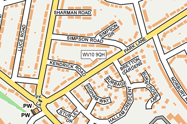 WV10 9QH map - OS OpenMap – Local (Ordnance Survey)