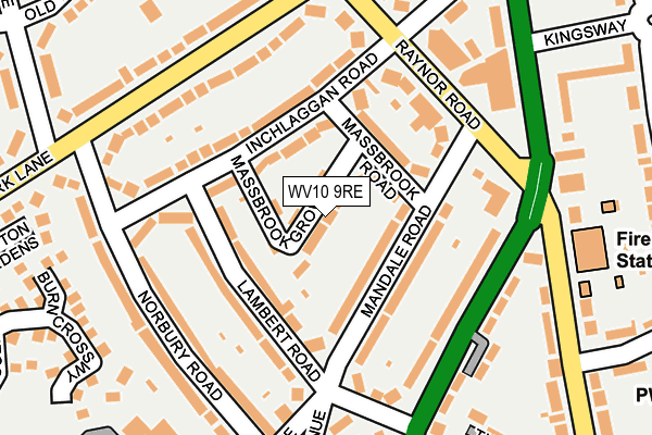 WV10 9RE map - OS OpenMap – Local (Ordnance Survey)