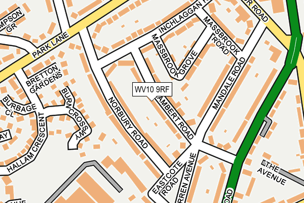 WV10 9RF map - OS OpenMap – Local (Ordnance Survey)