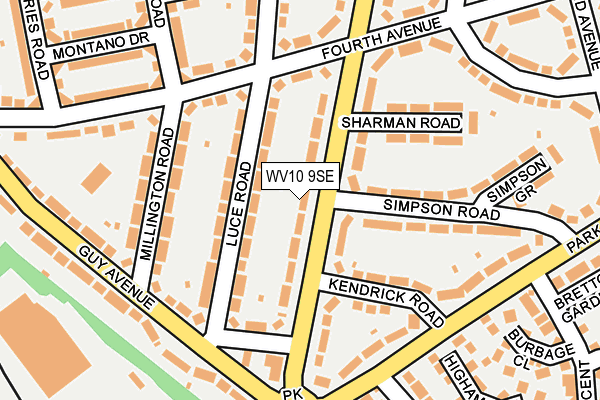 WV10 9SE map - OS OpenMap – Local (Ordnance Survey)