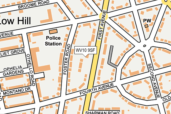 WV10 9SF map - OS OpenMap – Local (Ordnance Survey)