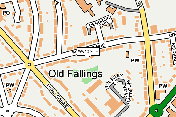 WV10 9TE map - OS OpenMap – Local (Ordnance Survey)