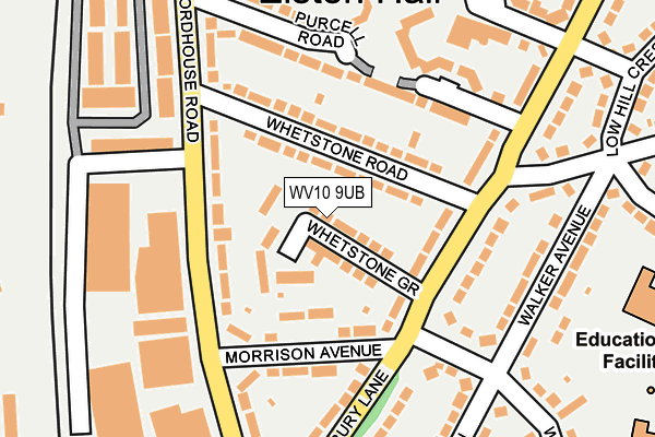 WV10 9UB map - OS OpenMap – Local (Ordnance Survey)