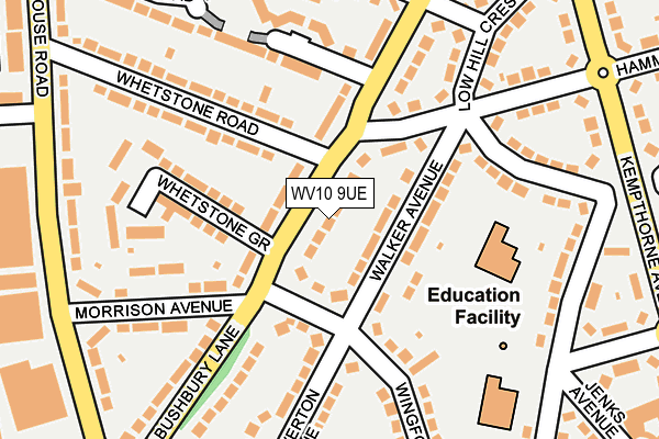 WV10 9UE map - OS OpenMap – Local (Ordnance Survey)