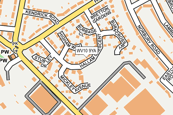 WV10 9YA map - OS OpenMap – Local (Ordnance Survey)