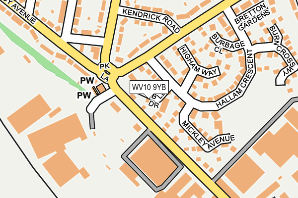 WV10 9YB map - OS OpenMap – Local (Ordnance Survey)