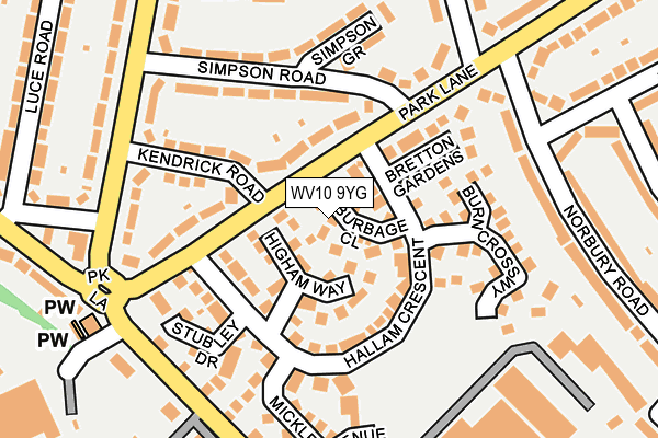 WV10 9YG map - OS OpenMap – Local (Ordnance Survey)