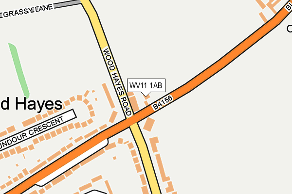 WV11 1AB map - OS OpenMap – Local (Ordnance Survey)