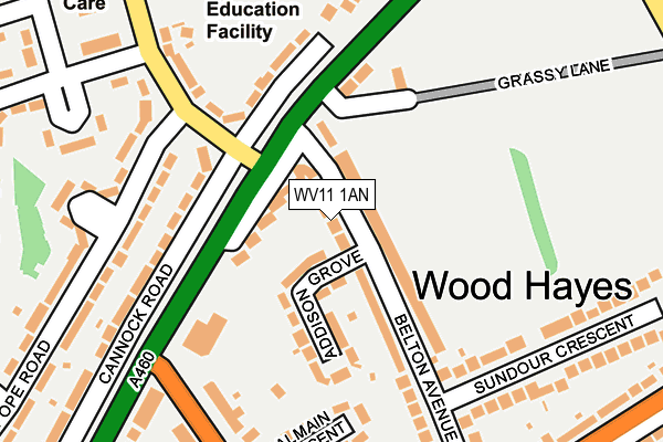 WV11 1AN map - OS OpenMap – Local (Ordnance Survey)