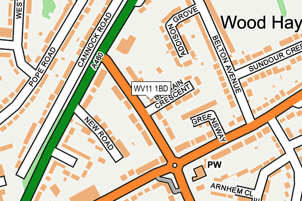 WV11 1BD map - OS OpenMap – Local (Ordnance Survey)