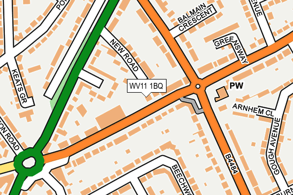 WV11 1BQ map - OS OpenMap – Local (Ordnance Survey)