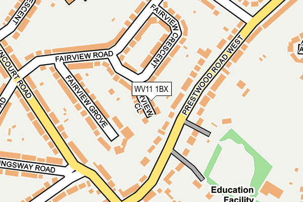 WV11 1BX map - OS OpenMap – Local (Ordnance Survey)
