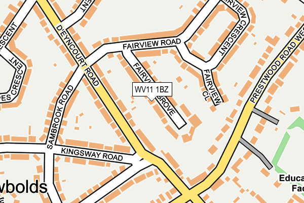 WV11 1BZ map - OS OpenMap – Local (Ordnance Survey)