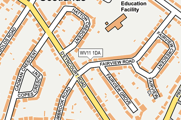 WV11 1DA map - OS OpenMap – Local (Ordnance Survey)