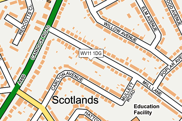 WV11 1DG map - OS OpenMap – Local (Ordnance Survey)