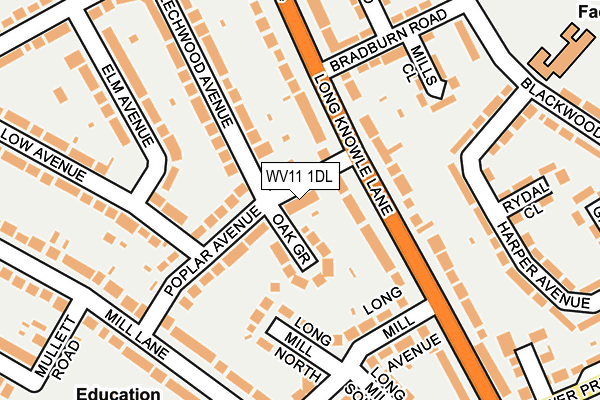 WV11 1DL map - OS OpenMap – Local (Ordnance Survey)