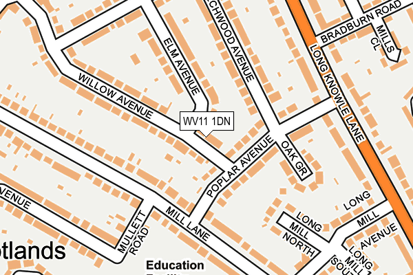 WV11 1DN map - OS OpenMap – Local (Ordnance Survey)