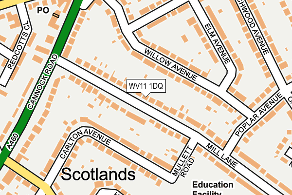 WV11 1DQ map - OS OpenMap – Local (Ordnance Survey)