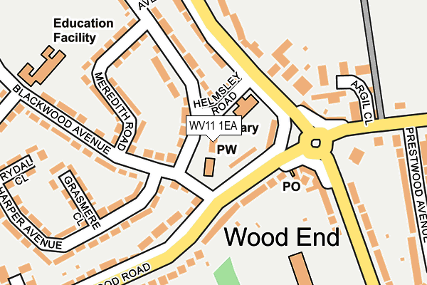 WV11 1EA map - OS OpenMap – Local (Ordnance Survey)