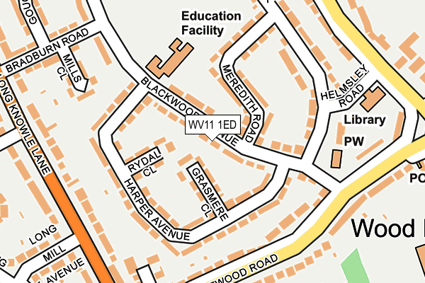 WV11 1ED map - OS OpenMap – Local (Ordnance Survey)