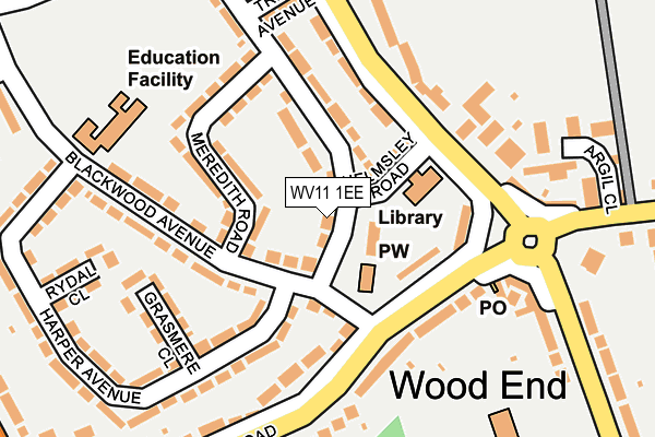 WV11 1EE map - OS OpenMap – Local (Ordnance Survey)