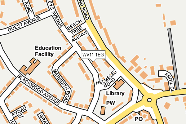 WV11 1EG map - OS OpenMap – Local (Ordnance Survey)