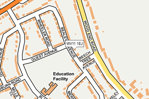 WV11 1EJ map - OS OpenMap – Local (Ordnance Survey)